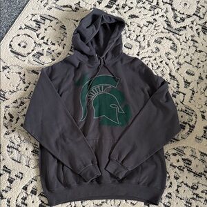 Men's Dark Gray Hoodie with Green Logo